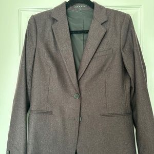 Chocolate tweed Theory Blazer  sz 10 wool